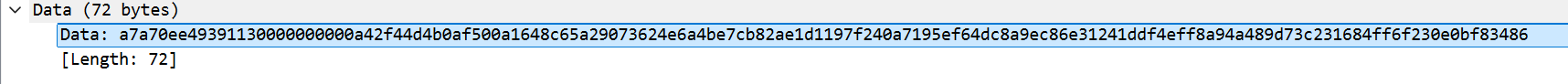 Raw payload bytes in Wireshark